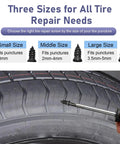 Must Have Tire Repair Kit 101 Pcs Spiral Rubber Studs And Screw Plugs For Do It Yourself Quick Fixes On Most Cars, 3 Size Set.