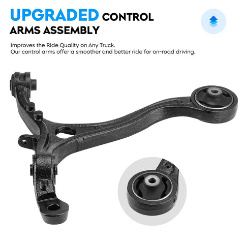 Honda Accord Front Lower Control Arm With Ball Joint Kit For 2008 2012 And Acura TSX 2009 2014 Driver And Passenger Sides Replacement End Link Suspension Upgrade Four Piece Set, black metal arm