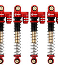 Beefed Up 43mm Aluminum Threaded Shocks Tele Absorber Upgrades for Axial SCX24 Gladiator Deadbolt C10 Red, CNC Machined Bodies