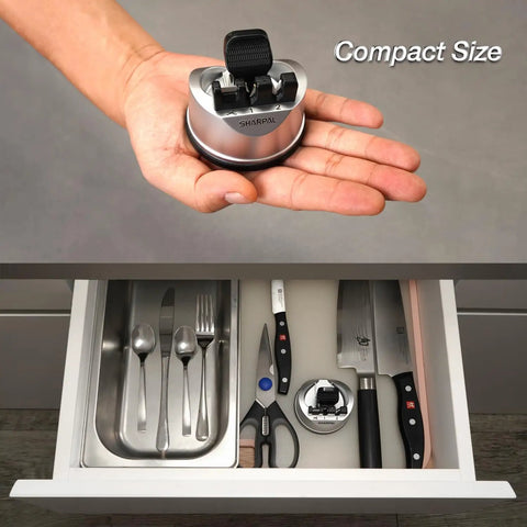 All In One Three Stage Knife And Scissors Sharpener With Tungsten Carbide Edge Setting Ceramic Hone For Straight Serrated And Kitchen Blades Plus A Strong Suction Base For Stable Sharpening A Great Mothers Day Gift