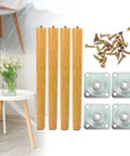 Detachable Wooden Furniture Legs Kit, 4 Pieces, 30cm Table And Cabinet Feet For DIY Projects, installation hardware shown