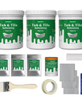 Tub And Tile Refinishing Kit For DIY Bathroom Kitchen Remodel, 3Kg 105 Oz White With Tools, Porcelain Fiberglass Resurface Coating