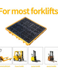 Spill Containment Tray With Drain, Heavy Duty 51x51x6 Inch Platform, Anti Slip Surface, Leakproof Detachable Pallet, suitable for forklifts