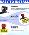 Installation steps for Heavy Duty Black Trailer License Plate Bracket Kit With Stainless Steel Frame for Boats, Trucks, and RVs.