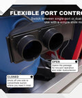 2.5 Inch ABS Vacuum Y Connector Splitter with Independent Blast Gates for Dual Hoses installed on equipment