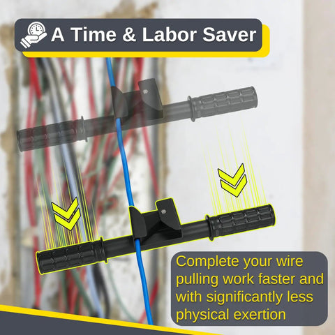 Manual Rope Puller Tool For Fish Tape And Wire Tug, Heavy Duty Wire Tugger Gripper with ergonomic handles in action.
