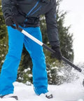 Person using snow shovel with Spade Handle Replacement For Snow Shovels With 32mm Inner Diameter Plastic D Grip Style Comfy No Slip Grip