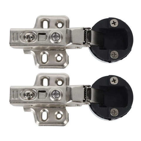 Glass Cabinet Door Hinges With Hydraulic Damping, 2 Sets Stainless Steel 201, 35mm Soft-Close Hinge For Glass Cupboard, Full Overlay
