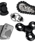 5 Pcs Fidget Toys Set For Adults With Magnetic Slider, Clicker, Spinner, Infinite Flipper, Tactile Chain And More displayed on white