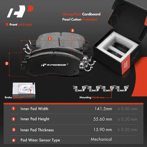 Front Vented Disc Brake Rotors And Ceramic Pads Kit For Nissan Altima 2014 Through 2019 6 Piece Set packaging details