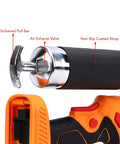 Cordless Electric Grease Gun with 2 in 1 Rotating Handle, thickened pull bar and air exhaust valve visible