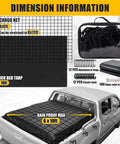 Truck Bed Cargo Net Kit With Stretchable 4x6 to 8x12 Net and Removable Waterproof Tarp Cover showcased on pickup truck