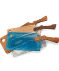 Top Shelf Cleaver Style Cutting Board Router Template, Heavy Duty Clear Acrylic Charcuterie Jig For Serious Woodworkers showing transparent template and wooden boards.