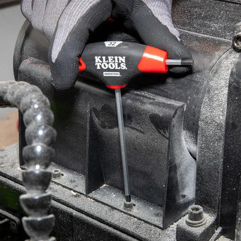 Using JTH410E T-Handle Hex Key Set 10-Piece SAE Inch Hex Wrenches with 4-Inch Blades for tight space access and grip