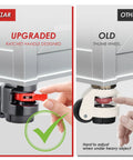 FIZAR 4-pack heavy-duty leveling casters with upgraded red ratchet handle in black for workbenches and machines.