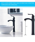 16 Inch Oval Bathroom Vessel Sink And Brushed Nickel Faucet Combo In White Ceramic Porcelain Above Counter Design With Pop Up Drain Vanity Sink Set For A Sleek Modern Bathroom Upgrade And Easy Install, shown with multi-layer chrome finish.