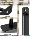 Close-up of black 2 Pack Aluminum Alloy Sliding Barn Door Handles With Mounting Plates, showcasing screw details and 8.5 inch length.