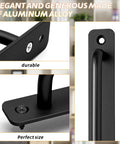 Close-up of 2 Pack Aluminum Sliding Barn Door Handles 7.1 Inch Long 160mm Center To Center Hole Spacing Black Closet Kitchen Cabinet Bathroom Pulls With Plate And Screws made of aluminum alloy.