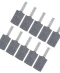 10 Pack Abrasive Mounted Stone Grinding Bits With One Quarter Inch Shank For Rotary Tools Aluminum Oxide Polishing Sanding Bits 0.79 Inch Diameter 80 Grit Cylinder Gray Great For Metal Jewelry Jade Glass Stone Wood