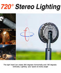 Telescoping Camping Light With 12000mAh Battery showing 720° rotation capability