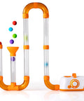 Air Toobz Original Air Powered STEM Building Toy For Kids And Teens with foam balls in transparent tubes and orange connectors
