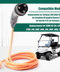 120V Three Pin Golf Cart Charging Power Cord Replacement tailored for Evolution Icon EV, 10 ft cable with three-pin connector.
