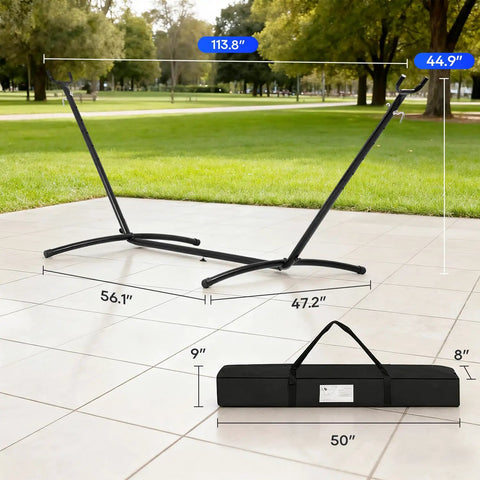 9 Foot Heavy Duty Portable Hammock Stand Steel Frame For Backyard Patio Or Indoor Use With Carrying Case No Hammock Included