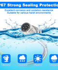 M12 Connector Cable With A Coded 8 Pin Male Straight Front Mount Unshielded 0.2M Long IP67 Waterproof Aviation Sensor Lead in water