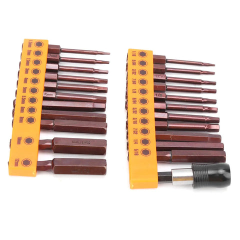 Awesome 23 Pc Screwdriver Bit Set With Hex S2 Steel Hardened Bits Perfect For Electric Drill Or Manual Jobs Plus 2 Headgears For Any Tough Hardware Repair Around The House, 23 bits