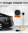 Nema 6-50P To 14-50R EV Charger Adapter Cord 50 Amp 240 Volt Level 2 Electric Vehicle Extension Cable 1 Foot with yellow connection.