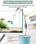 3-in-1 Aquarium Vacuum Gravel Cleaner With Adjustable Siphon For Easy Waste Removal Water Change And Sand Washing In One Kit Includes Hand Siphon Hose And Extension Tube For Low Water Level Maintenance, aquarium siphon hose and tube