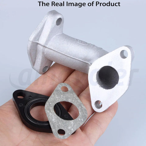 Close-up of Carburetor Intake Manifold With Gasket For 50cc 70cc 90cc and 110cc Horizontal Engine ATV Dirt Bike Go Kart