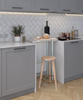 Real Deal Heavy Duty Stainless Steel Work Table With Spacious Open Base Clearance NSF Approved Utility Bench Garage And Laundry 24 Inch By 14 Inch Built Different For Serious Home Projects in modern kitchen setting