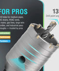 Badass 20 Piece Concrete Hole Saw Kit With Heavy Duty Sds Plus And Sds Max Shanks For Rotary Hammers, 135° drill point angle core bit.