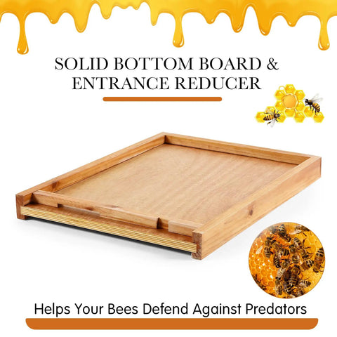 Beekeeping Beehive Parts Kit For 10 Frame Hive With Telescoping Top Cover Solid Bottom Board Entrance Reducer