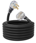 Heavy Duty 40 Foot 8 AWG 3C Welding Cord With 6 50 NEMA R Plug Lighted Connector ETL Listed, coiled with connectors