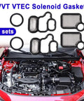 VVT VTEC Solenoid Gasket Valve Cover Set Spool Valve Filter Screen for Honda Accord Civic CRV Element Acura RDX RSX TSX 2002 2015 2 Pack Premium Replacement Kit
