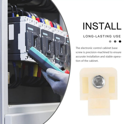 30 Pack White Nylon Electronic Equipment Connector Screws For Electrical Box Enclosures And Control Chassis Panels, showing installation on control panel.