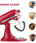 Flex Edge Beater For Tilt Head Stand Mixers Must Have Weeknight Friendly 4.5 To 5 Quart With Silicone Scraper on red mixer