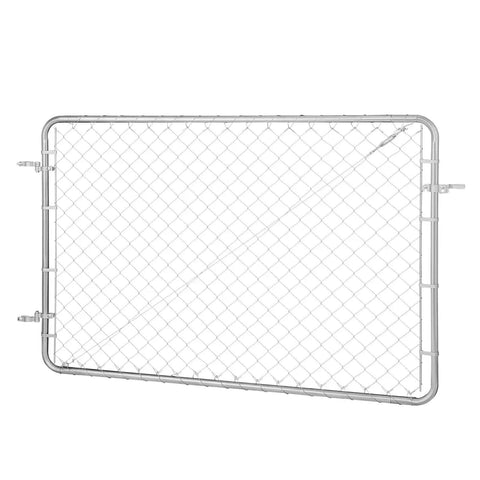 Adjustable Chain Link Fence Gate 72 By 48 Inches Rust Resistant Galvanized Steel Garden Gate For Farm And Yard Fits 2.2 To 6 Ft Wide Opening And 6 Ft High Posts Not Included