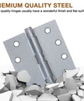 Three Pack Satin Chrome Door Hinges Four And A Half Inch By Four Inch Heavy Duty Industrial Grade Full Mortise Interior Exterior Hinges