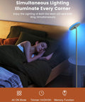 RGB Floor Lamp With Remote And Touch Control Dimmable 2700K To 6500K Torchiere Tall Standing Lamp illuminating bedroom
