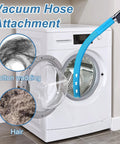Dryer Vent Lint Cleaner Kit With Flexible Vacuum Hose Attachment cleaning dryer, showing removed lint and dust buildup