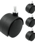 2 Inch Swivel Caster Wheels Set Of 4 With Black Nylon M8 Threaded Stem For Heavy Duty Furniture Tables Cabinets