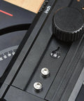 Close-up of the Aluminum Angle Finder Ruler with integrated protractor for precision woodworking measurements.