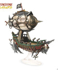 Flying Pirates Airship Miniature For DND And 5E RPGs Unpainted And Unassembled Over 10 Inches Tall With Optional Props Perfect Tabletop Battle Piece Ages 14 And Up, shown with detailed ship and balloon.