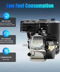 Beefed-Up 212cc 7.5HP 4 Stroke Gas Engine Motor showcasing air filter and OHV design for mini bikes and go karts.