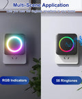 Wireless Doorbell Chime Extender Kit For Video Doorbell Systems, Easy Setup, RGB indicators, 58 ringtones, black finish