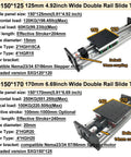 Straight Up Heavy Duty Aluminum Motorized Linear Stage With Rock Solid Steel Rails And Smooth As Silk Ball Screw Motion Designed For Gritty Industrial Automation And Serious Heavy Lifting Up To Two Fifty Kilograms, showing SXG150*125 and SXG150*170 double rail slide tables.