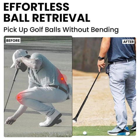 Before and after using Golf Ball Retriever Suction Cup Putter Grip Tool 2 Pack Practical Grabber for Easy Ball Pick Up